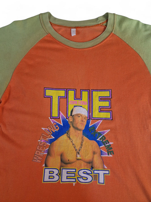 WWE Shirt Early 00s John Cena Orange Gelb M-L