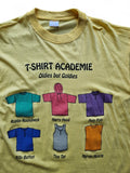 Vintage American Style Shirt 90s "T-Shirt Academy" Single Stitch Gelb L