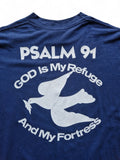 Vintage Classics Shirt 90s "Psalm 91 God Is My Refuge And My Fortress" Single Stitch Made In USA Dunkelblau XL