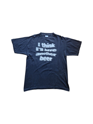 Vintage Ocean Wave Shirt 90s "I think I'll have another beer" Single Stitch Schwarz L