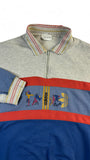 Vintage Adidas Sweater Mit Polokragen 90s Sports Stickerei Grau Blau M