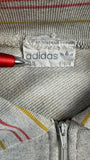 Vintage Adidas Sweater Mit Polokragen 90s Sports Stickerei Grau Blau M