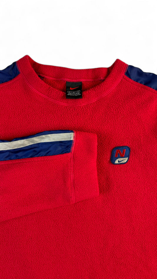 Vintage Nike Fleecesweater 90s Basic Rot L