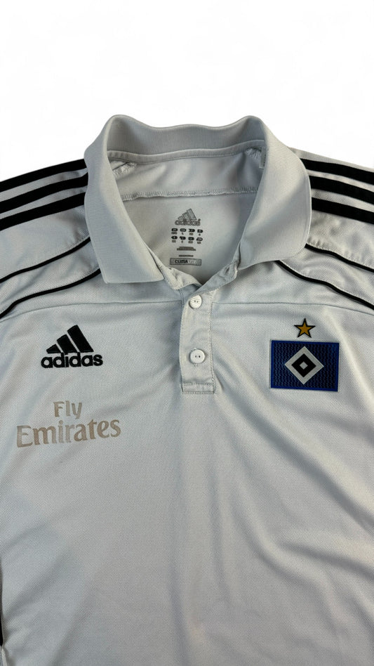 Adidas Poloshirt/Trikot 2010-11 HSV Fly Emirates Weiß L