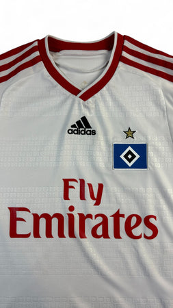 Adidas Trikot 2009-10 Hamburg Home Weiß Rot (164) S-M