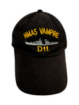 Vintage Marine Cap HMAS Vampire Schwarz One Size