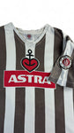 St. Pauli Shirt V-Ausschnitt Trikot Optik Astra Mit Patch Braun Weiß L