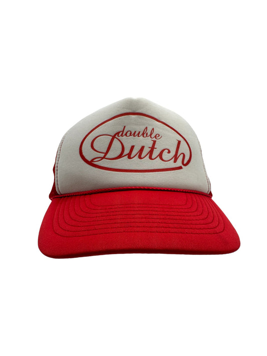 Vintage Cap "Double Dutch" Von Dutch Bootleg Mesch Weiß Rot One Size