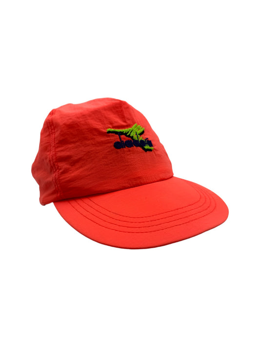 Vintage Diadora Cap Nylon Neon Orange One Size