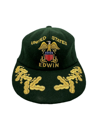 Vintage Edwin Cap United States Wolle Grün L