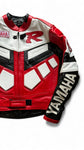 Vintage Yamaha Motorradjacke Leder Mit Protektoren Rot Schwarz S