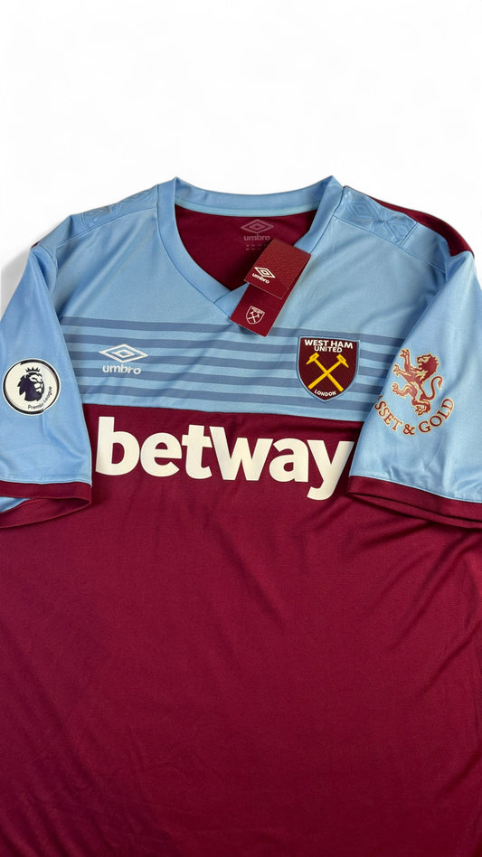 Umbro Trikot West Ham United 2019/2020 #9 Thomas Home Deadstock Neu Mit Etikett Betway Rot Blau 4XL