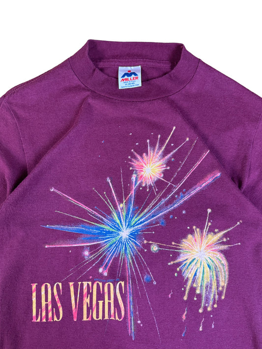 Vintage Miller Shirt "Las Vegas Firework" Made In USA Dunkelrot M