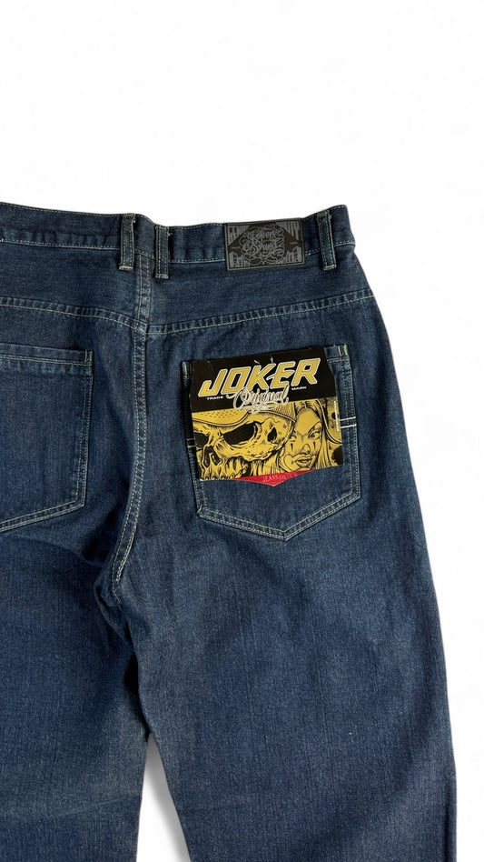 Vintage Joker Brand Baggy Jeans Late 90s Deadstock Mit Etikett Dunkelblau 36