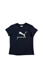 Vintage Puma Logo Shirt Late 90s Women's Dunkelblau/Schwarz S