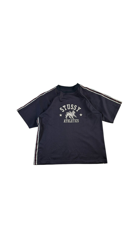 Vintage Stüssy Athletics Mesh Shirt Dunkelblau L