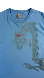 Vintage Nike Shirt 90s Center Swoosh Dragon Print Babyblau L