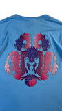 Vintage Nike Shirt 90s Center Swoosh Dragon Print Babyblau L