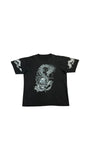 Reo Shirt 2001 Y2K Dragon Tiger Skull Print Schwarz M-L