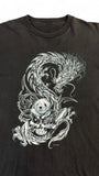 Reo Shirt 2001 Y2K Dragon Tiger Skull Print Schwarz M-L