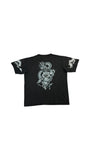 Reo Shirt 2001 Y2K Dragon Tiger Skull Print Schwarz M-L