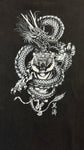 Reo Shirt 2001 Y2K Dragon Tiger Skull Print Schwarz M-L