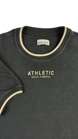 Vintage Dolce&Gabbana Feinripp Shirt 90s Athletics Slim Fit Schwarz L