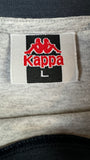 Vintage Kappa Shirt 90s Big Logo Grau Dunkelblau L