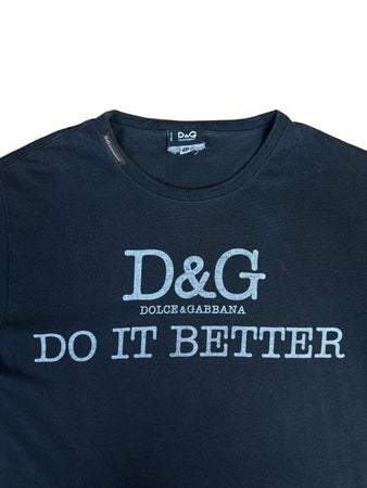 Vintage Dolce & Gabbana Shirt "Do it better" Schwarz M-L