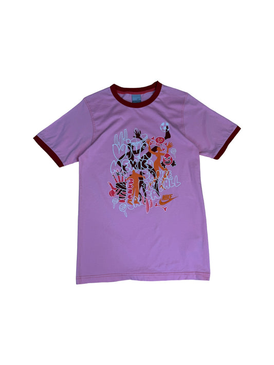 Nike Ringer-T-Shirt "Viva Mexico Football Dance Salsa" Rosa S