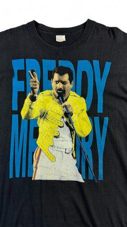 Vintage Shirt 90s Freddie Mercury Queen Single Stitch Schwarz L