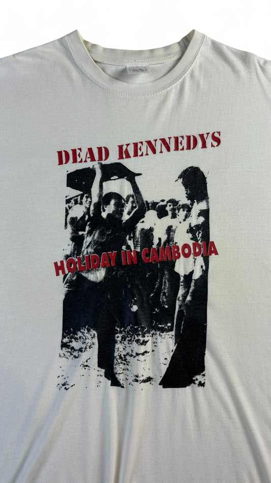 Vintage Shirt 90s Dead Kennedys "Holiday in Cambodia" Weiß L