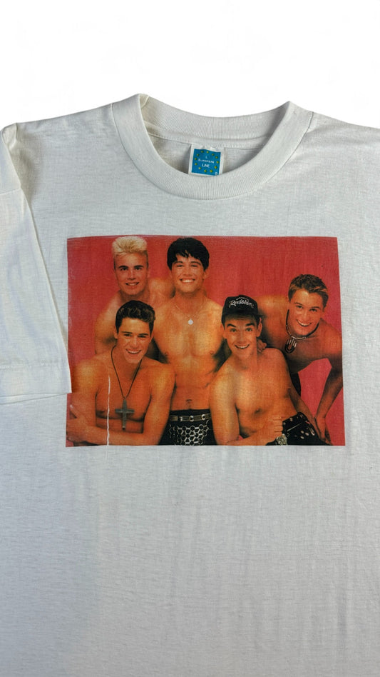 Vintage Shirt 90s Take That Boyband Photo Print Single Stitch Weiß L