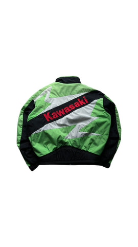 Vintage Kawasaki Racing Jacke Schwarz Grün XXL-XXXL