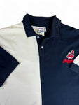 Vintage Crable Sportswear Poloshirt 90s MLB Cleveland Indians Guardians Weiß Dunkelblau L