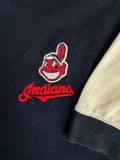 Vintage Crable Sportswear Poloshirt 90s MLB Cleveland Indians Guardians Weiß Dunkelblau L