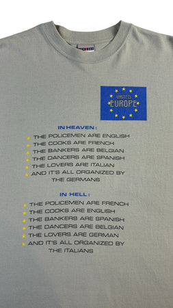 Jerzees Shirt 00s "United Europe Hell and Heaven" Grau S