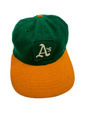 Vintage New Era Cap 70s Oakland A's Wool MLB Made In USA Gelb Grün One Size