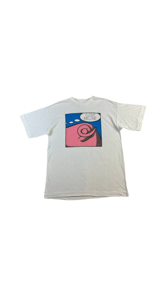 Sunrise T-Shirt 90s "I Love Melone" Comic Print Weiß Single Stitch XL