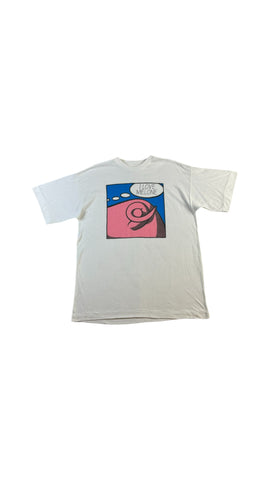 Sunrise T-Shirt 90s "I Love Melone" Comic Print Weiß Single Stitch XL