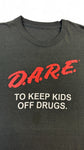 Vintage D.A.R.E. T-Shirt 90s "To Keep Kids Off Drugs" Used Condition Print Schwarz Single Stitch M