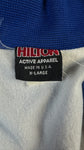 Vintage Hilton Satin Bomberjacke 90s St. Ann's Cherokees Made In USA Blau XL