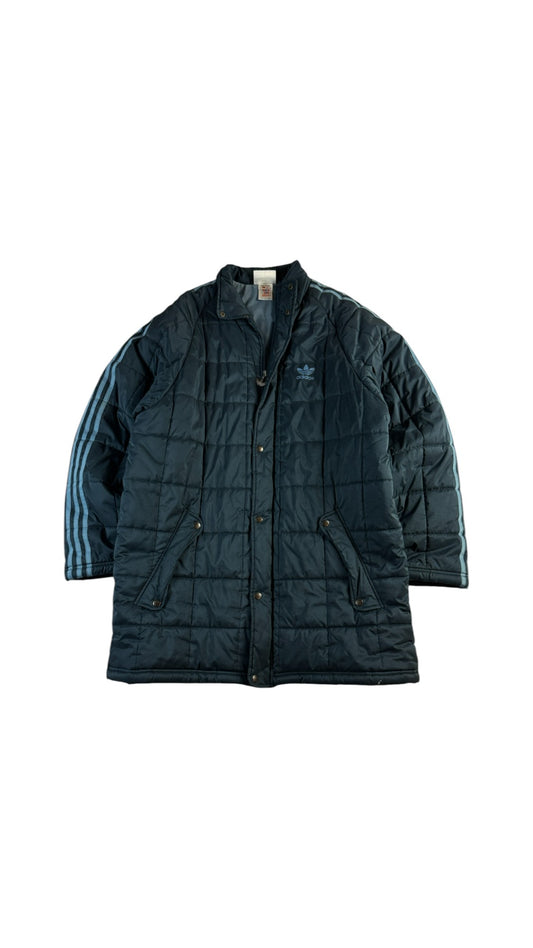 Vintage Adidas Winterjacke/Kurzmantel 1999 Quilted Puffer Dunkelblau L