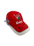 Racing Cap 2016 Ducati Corse x Unibat Mit Unterschrift Rot