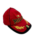 Vintage Racing Cap Milan Italy Rot Schwarz