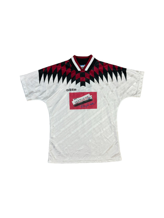 Vintage Adidas Trikot Georgien 94/96 Template Mit Werbung Für "Seewoche" #6 Weiß Rot (152) XS-S