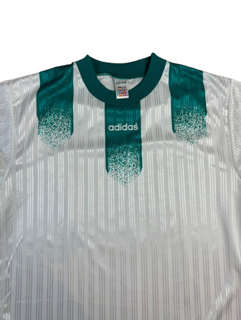 Vintage Adidas Trikot 90s Blank Made In England Weiß Grün L