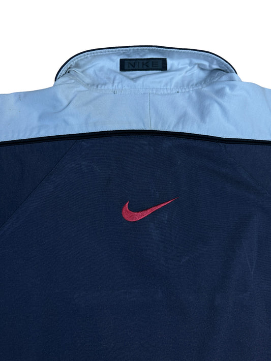 Vintage Nike Poloshirt Grau Weiß XL