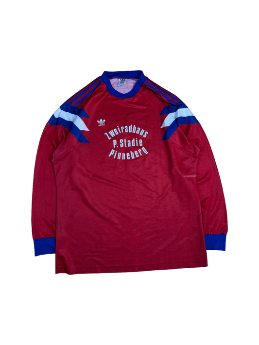 Vintage Adidas Trikot Langarm 80s Kummerfelder SV Rot L-XL