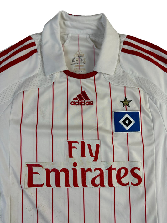 Adidas Trikot HSV 2007/08 Fly Emirates Gestreift Weiß Rot S